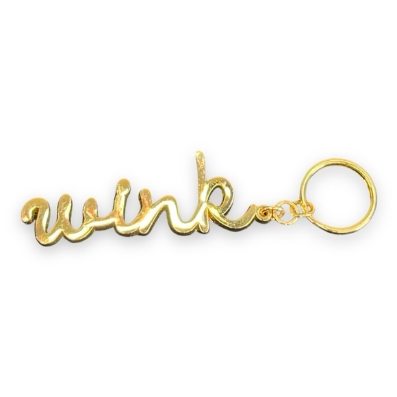 GOLD WINK KEYCHAIN FUN FLIRTY GIFT - Picture 1 of 8